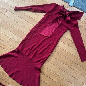 Antonio Melani Crimson Bow-Tie Midi Dress – NWT